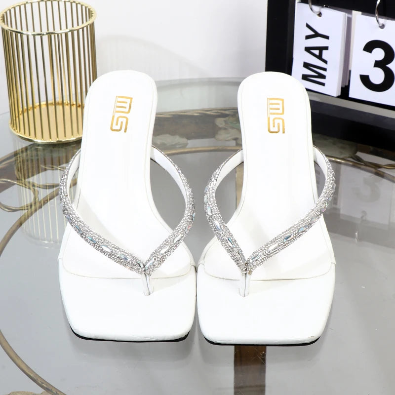 summer high-heeled rhinestone toe-clip women's shoes wear stiletto high heels