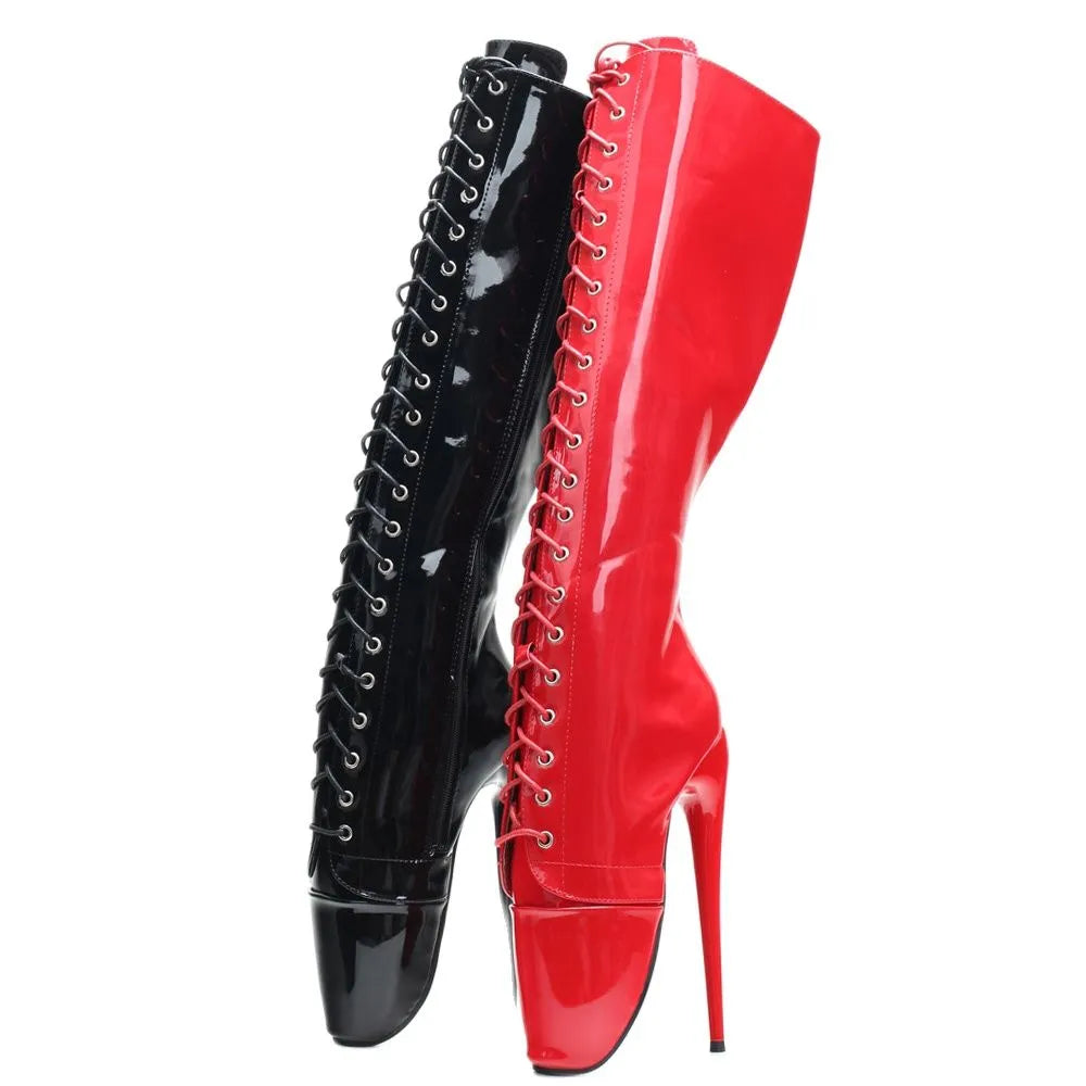 New Arrive Sexy Ballet Boots Pointed-toe 18CM Thin Heels Sexy Fetish Knee-high Boots
