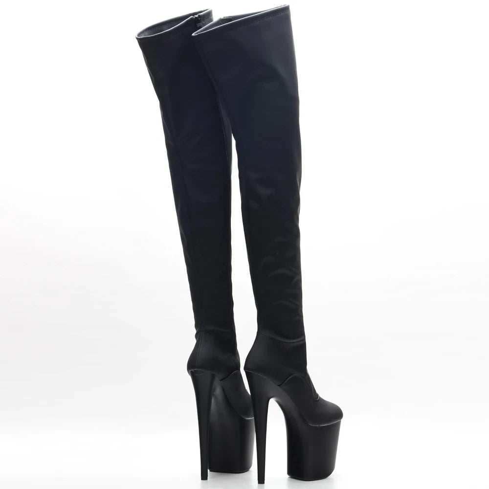 Women Sexy Over-the-Knee Boots 20CM Super High Heel  Fetish Pole Dance Thigh Long Boots