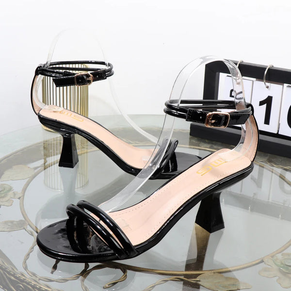 women's shoes in the summer of  black outside stiletto sandals  7.5CM