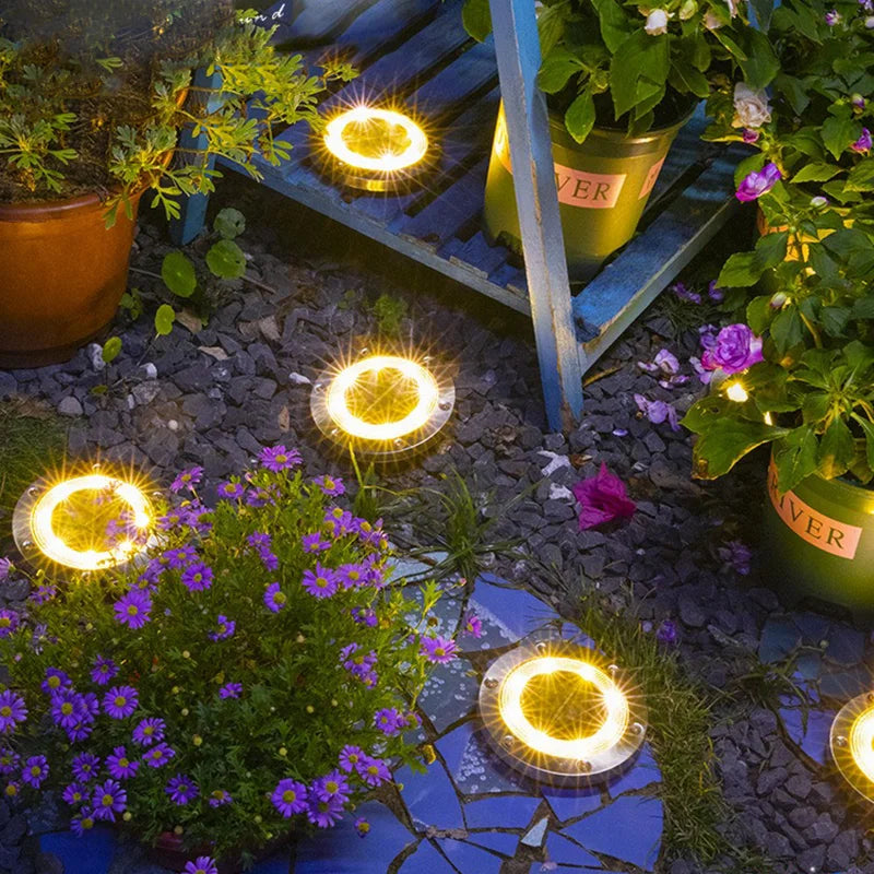 Upgraded 16 LED Solar Lights Outdoor Ground Waterproof Garden Decoration lawn Lamps