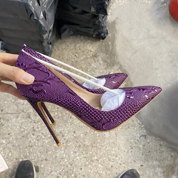 12cm Luxury Purple Woman High Heeled Shoes