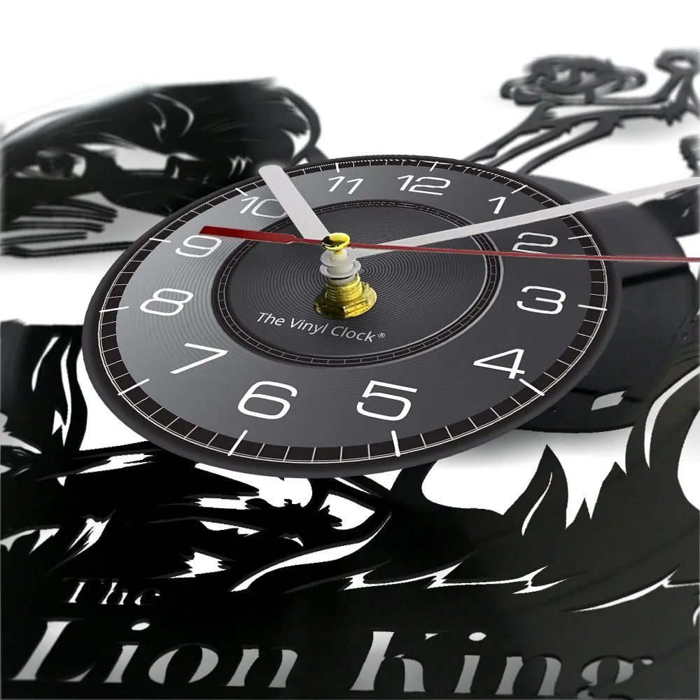 The Lion Prince Animal Inspired Vinyl Record Wall Clock