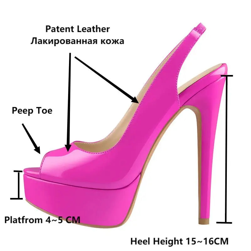 Women Platform Peep Toe Thin High Heel Sandals