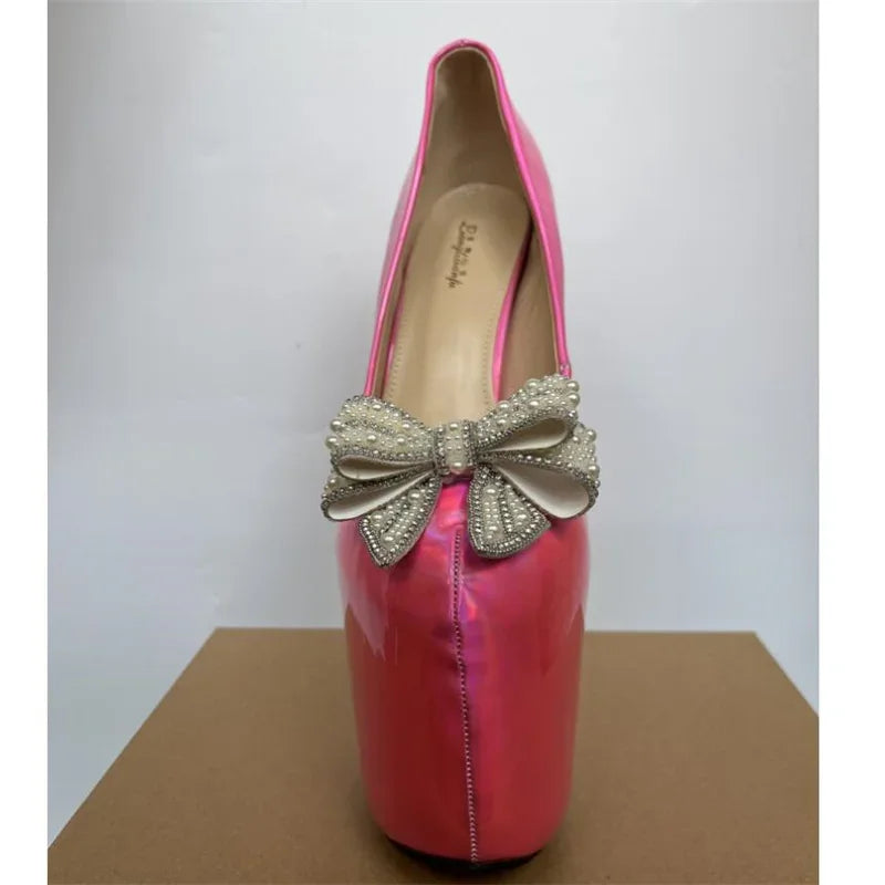 22cm Thin High Heels Female Round Toe Pumps