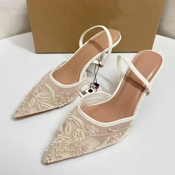 Brand Designer White Women Wedding Pumps