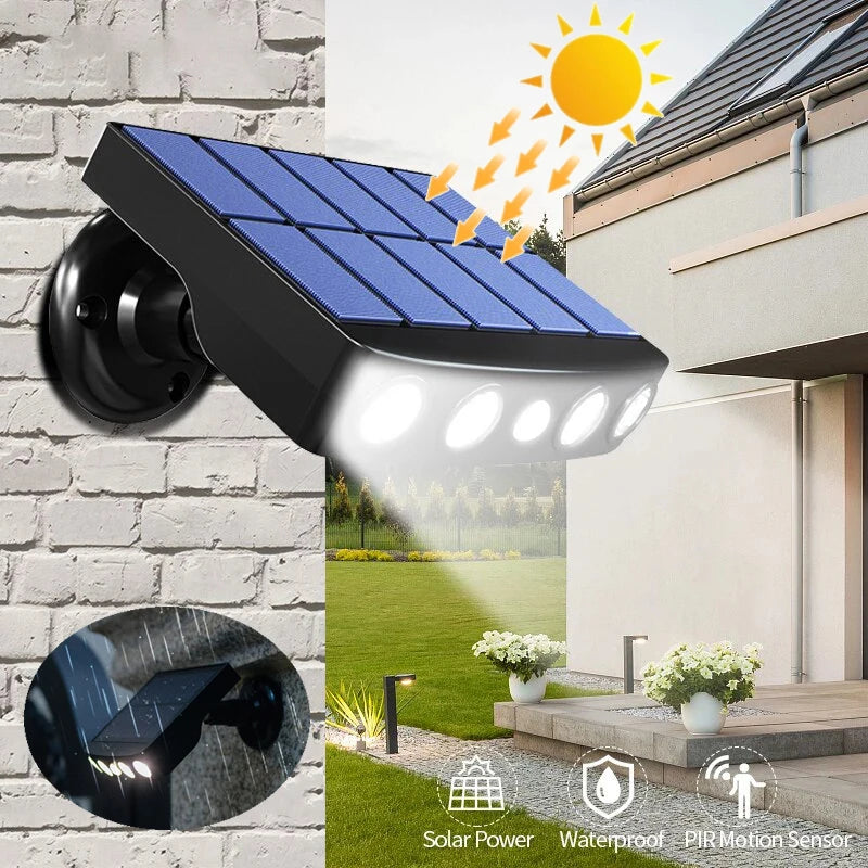 Powerful Solar Powered Led Wall Light Outdoor Motion Sensor Waterproof IP65 Lighting