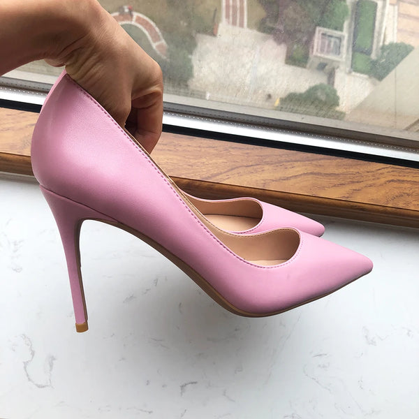 Pink Matte Women 8cm 10cm 12cm High Heel Shoes