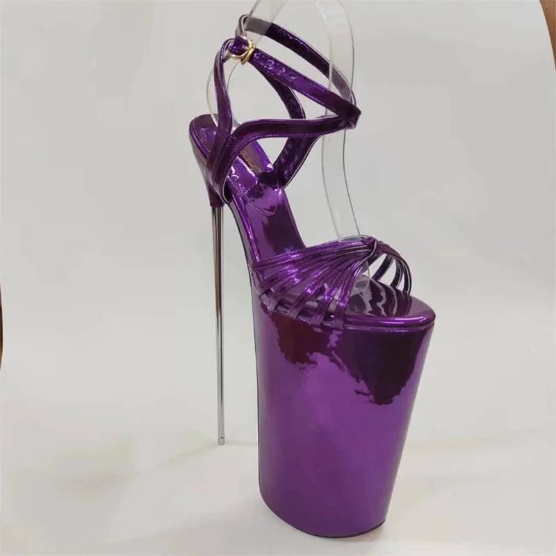 Summer 30cm Metal Thin High Heels Sandals Female Platform Women's Shoes