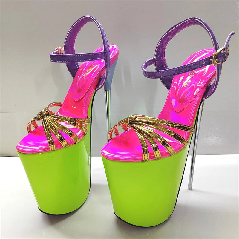 Summer 19cm Metal Thin High Heels Sandals Female Platform Women's Shoes