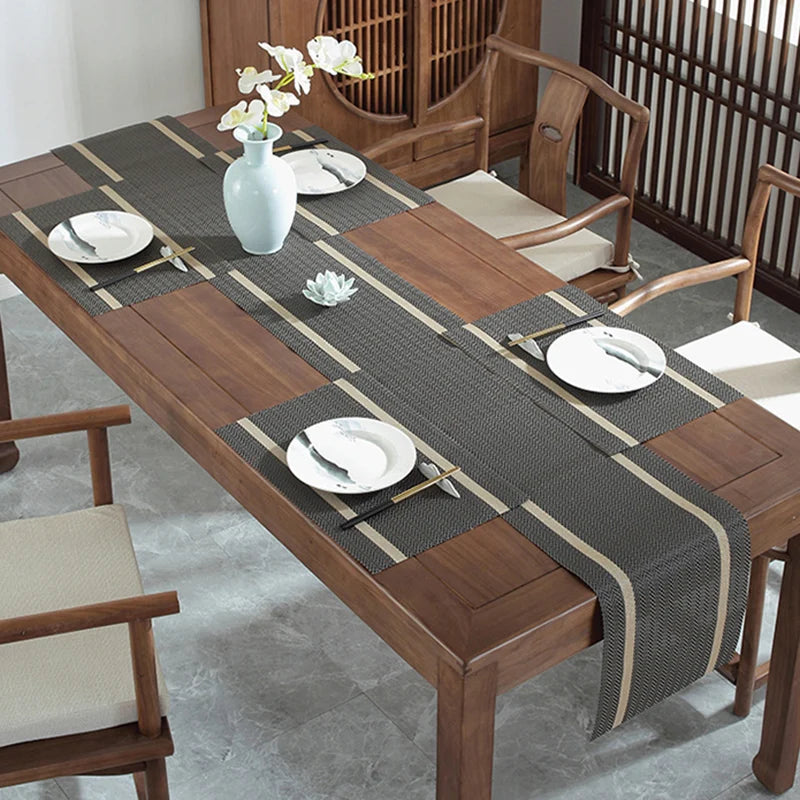 PVC Table Runner Dining Table Placemat Decoration Waterproof Oil-proof Chinese Style Table Runners
