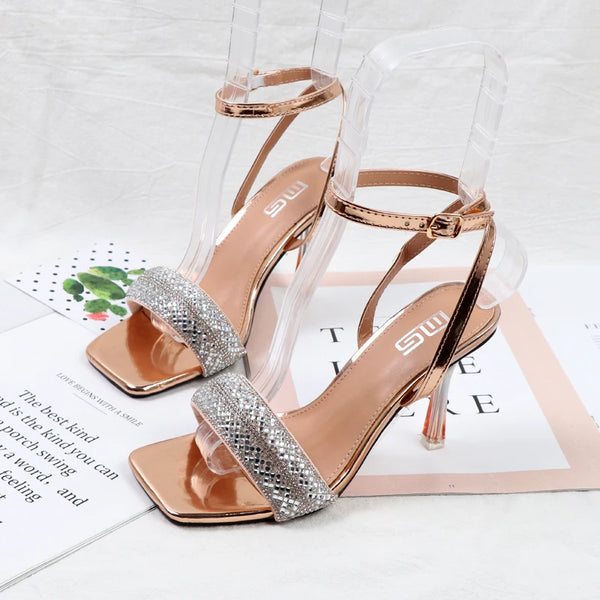 summer new rhinestones with high-heeled sandals