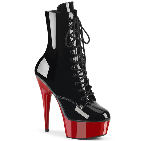 Fashion super high heels black and red 15cm classic ankle boots