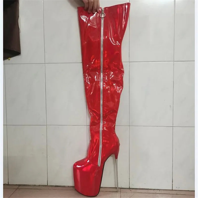 20cm Thin Heels Stilettos Over The Knee Long Boots Platform Women Pumps