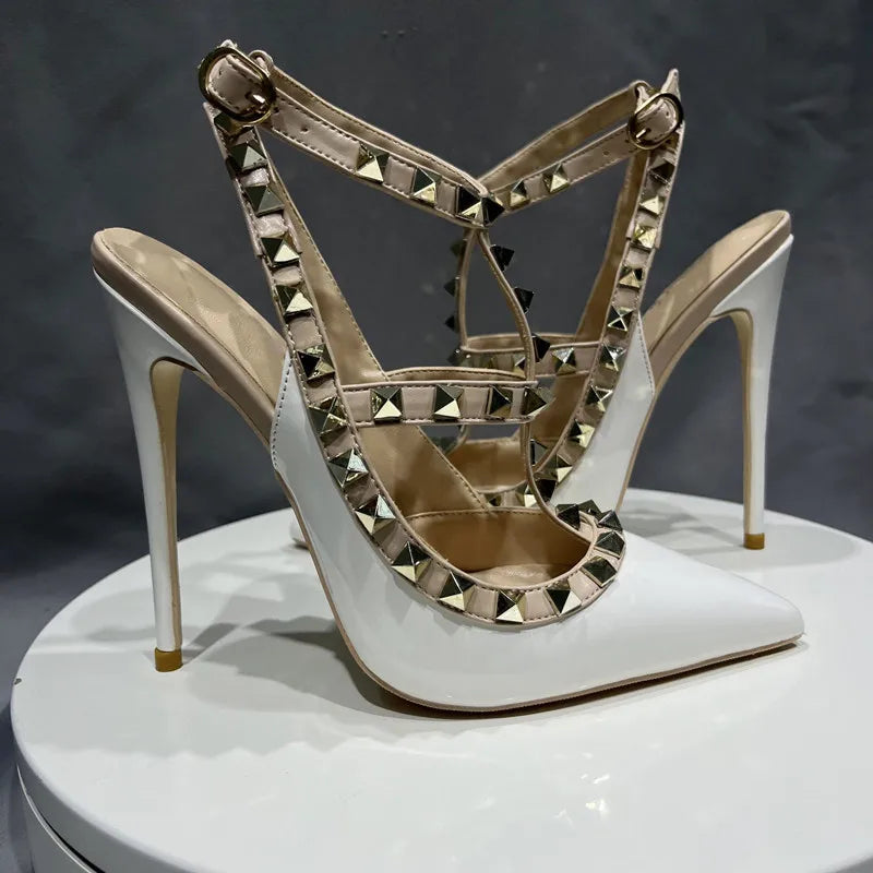 Sexy Designer Spike Rivets High Heel Gladiator Sandals Women's