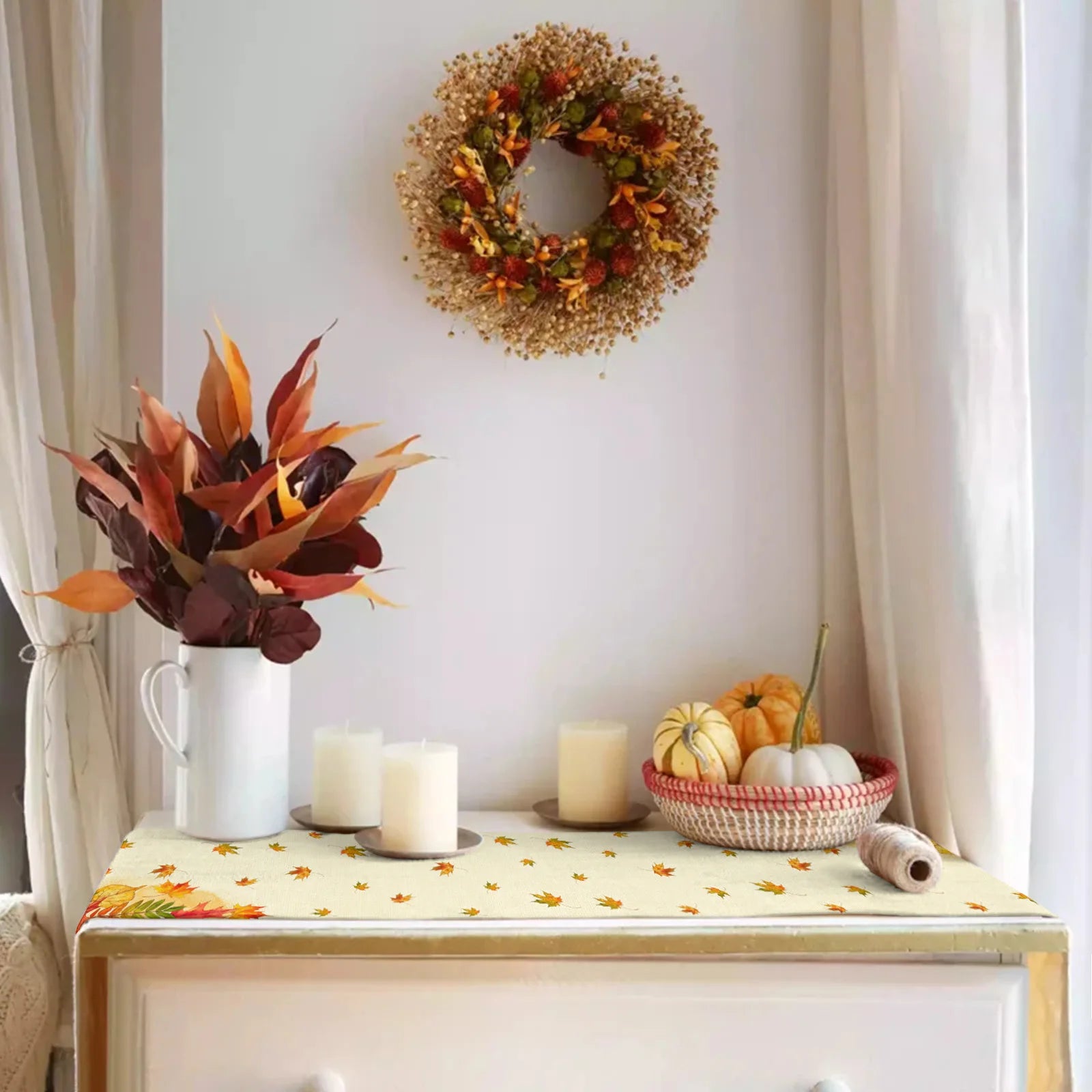 Fall Style Table Runner Maple Leaf Pattern Table Runners