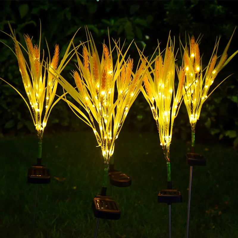 2pcs Solar Led Light Outdoor Rapeseed Wheat Ear Lamp Home Garden Light