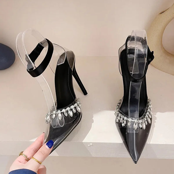 PVC Transparent Slingback Sandals Women Pumps