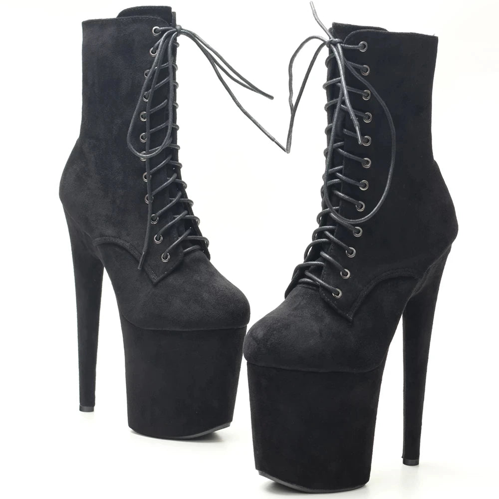 New Arrive 20CM Extreme High Spike Heel With Platform Women Pole Dance Ankle Boots