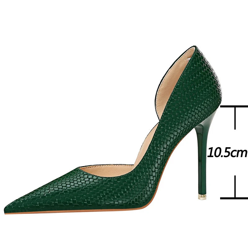 New Designer  Serpentine Woman Pumps Metal Stiletto High Heels