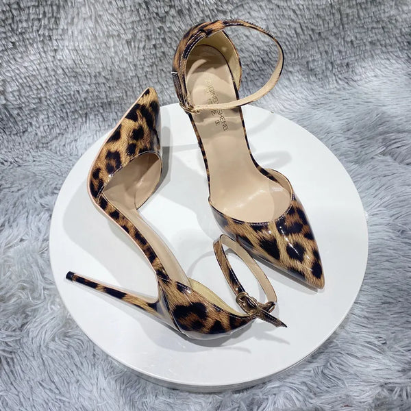 Women's leopard print pointed sandals