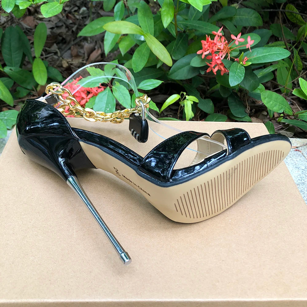 16cm Extreme High Metal Heel Women Open Toe Stiletto Sandals