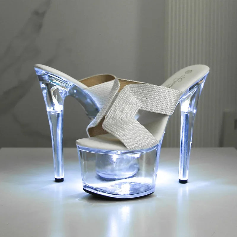 Luminous Shoes for Woman 17CM Thin High Heels