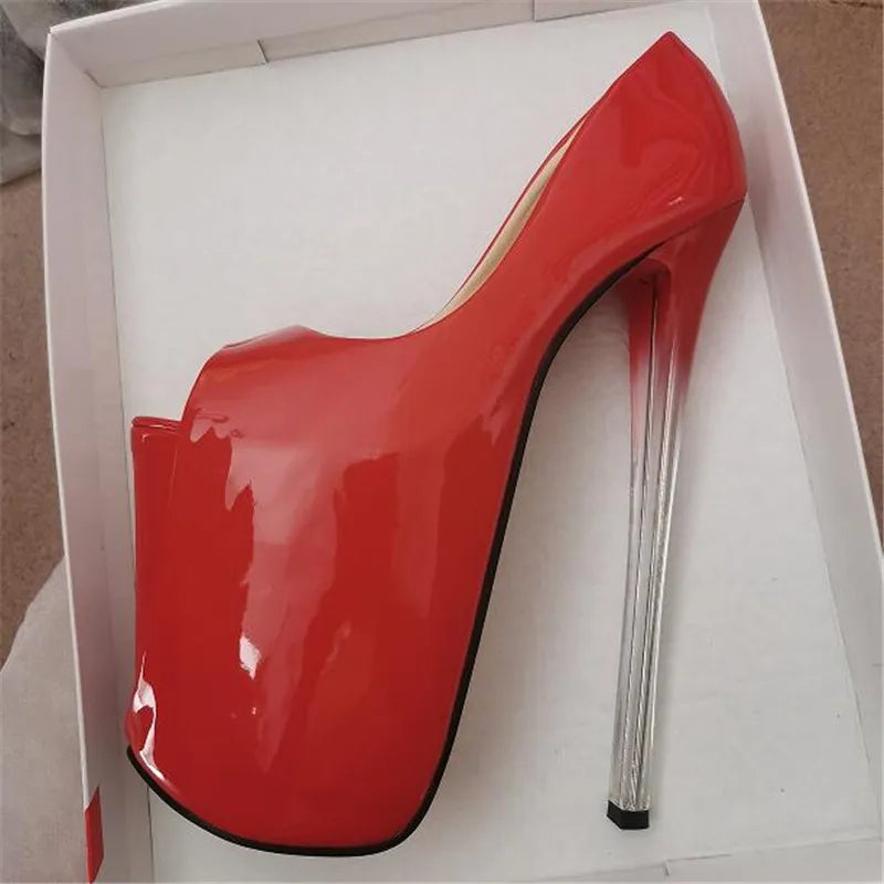 Sexy Sissy Steel Pipe Dance Stilettos 19cm Thin High-Heeled Platforms Wedding Shoes