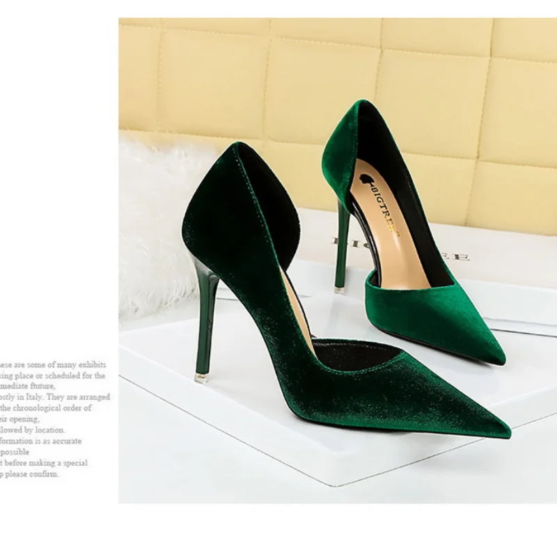 Women's Fashion Banquet High Heels Slim Heels Shallow Mouth Pointed Wedding Shoes