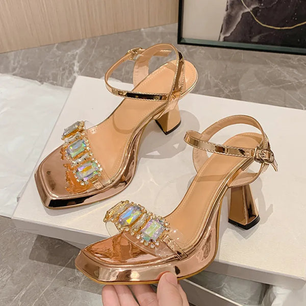 High Quality Crystal Diamond Chain Sandals For Women Summer