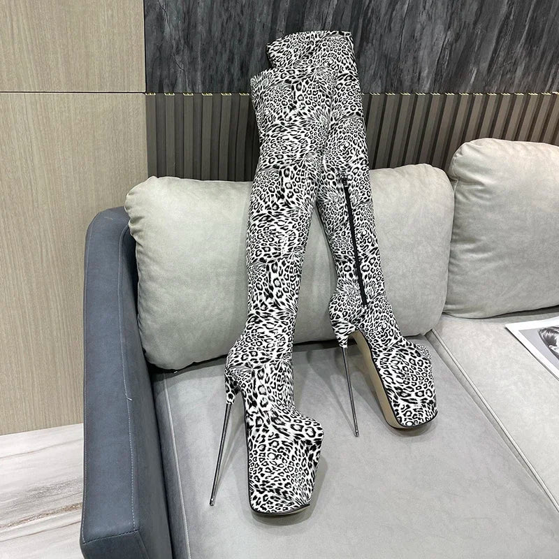 20cm Thin Heels Stilettos Over The Knee Long Boots Platform Women Pumps