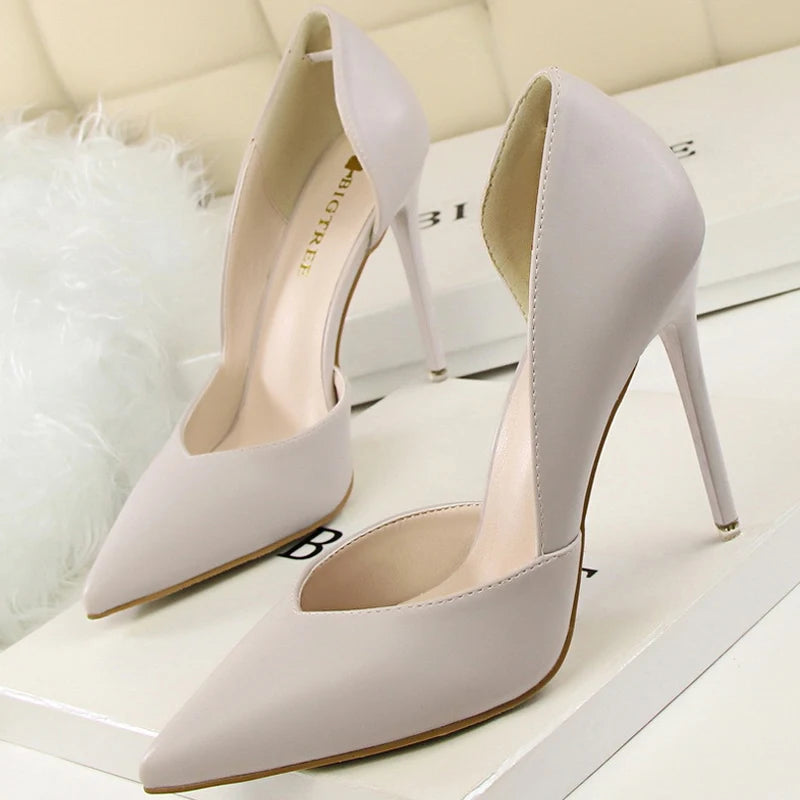 Women Pumps Fashion High Heels Shoes Black Pink White Shoes Women