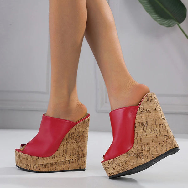 New Sexy Super 15CM High Heels Platform Wedges Slippers For Women