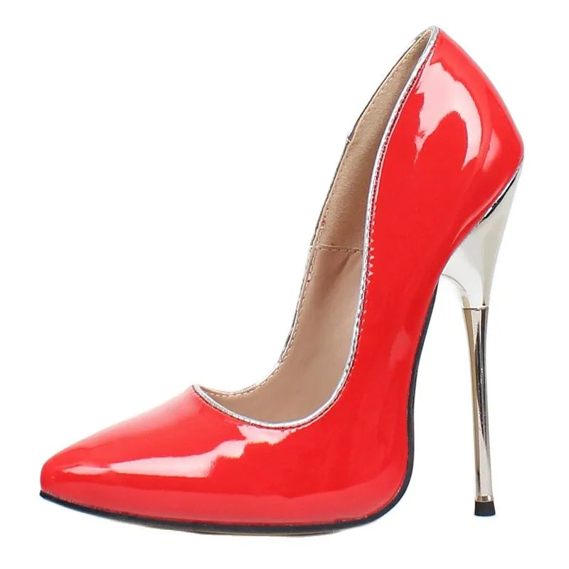 Classic Red Pumps 14CM High Heels Pointed toe Slip-On Women Party Club Wedding Shoes