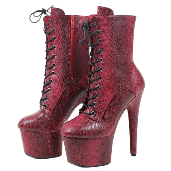 Sexy Pole Dance Boots Club stage Show Shoes 17CM High Heel