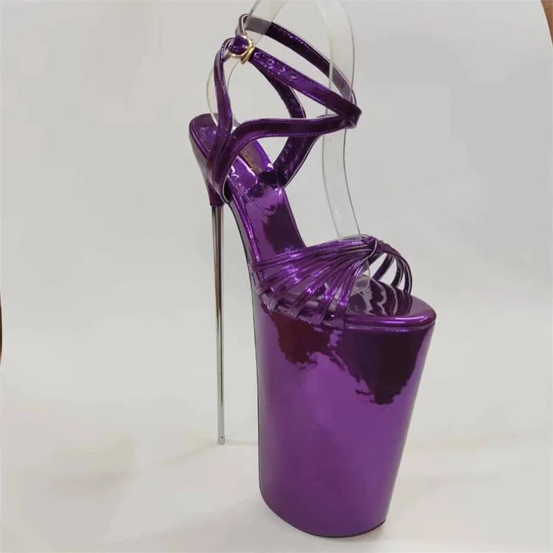 Summer 30cm Metal Thin High Heels Sandals Female Platform Women's Shoes