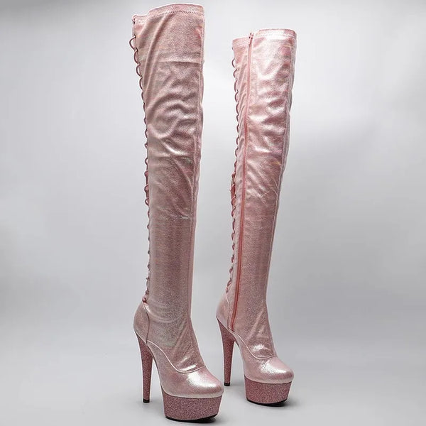 15CM/6Inch Women's Platform Party High Heels Over-the-Knee Boots