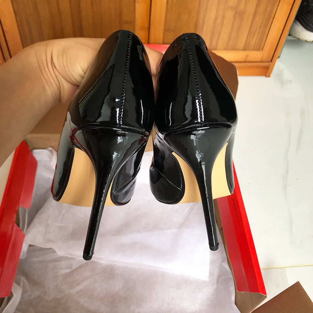 Black 15cm Extreme High Heel Sexy Stiletto Pumps