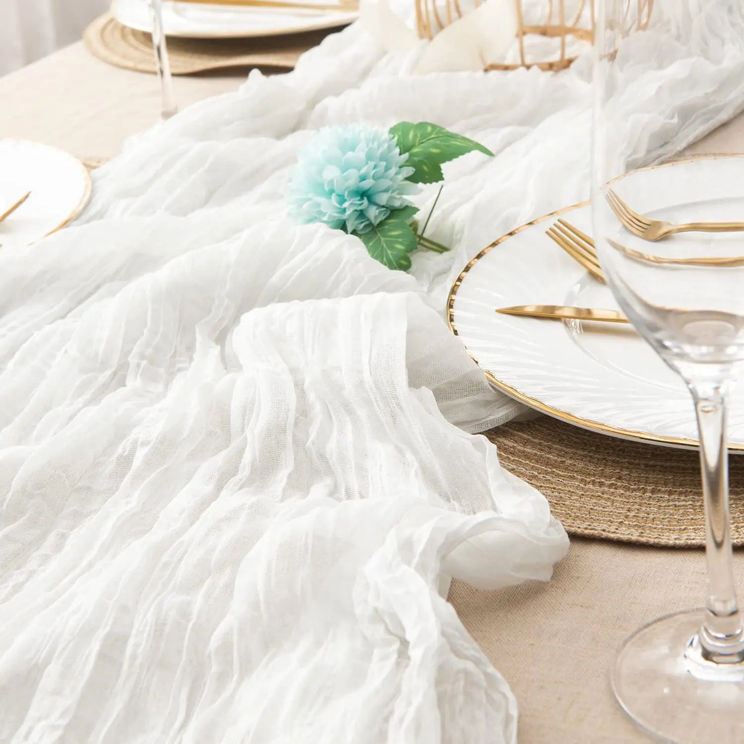 Cheesecloth Table Setting,Gauze Table Runner