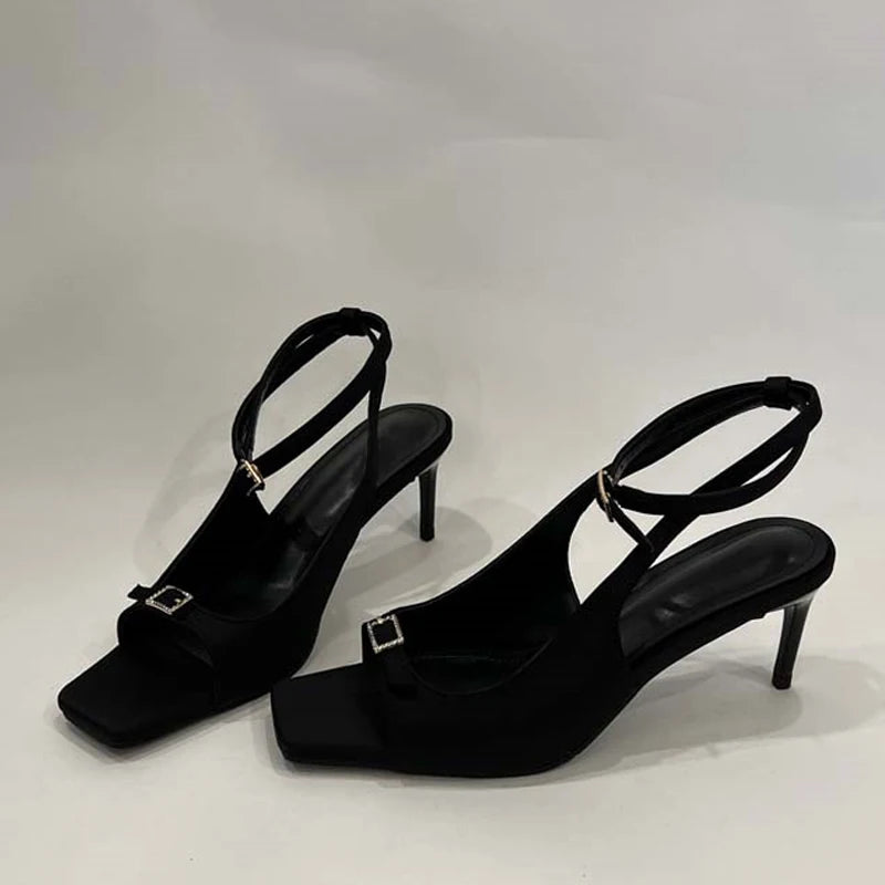 Design Buckle Strap Modern Womens Sandals Summer High Heels