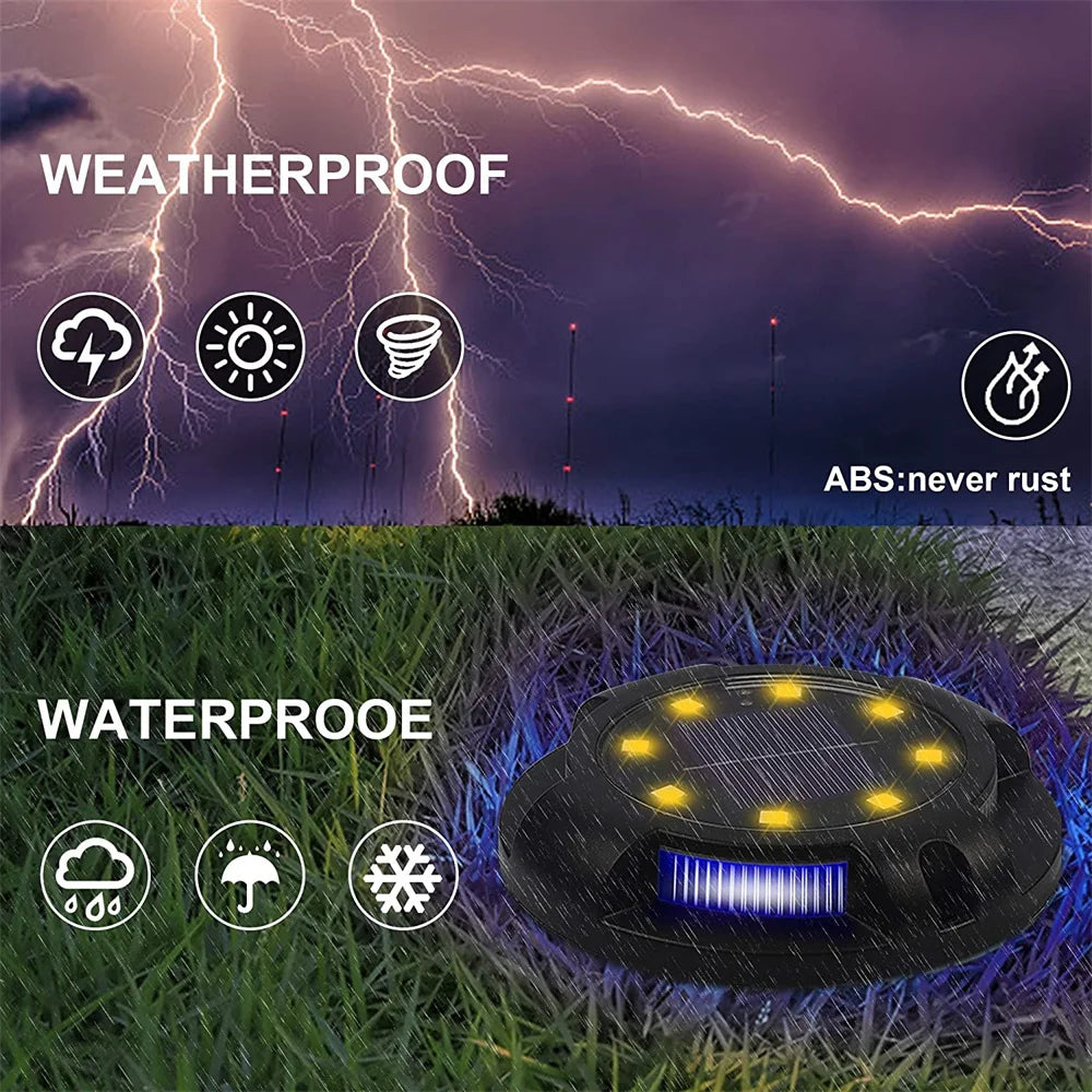 12 LED Solar Buried Lamp In-Ground Light Outdoor Waterproof Multicolor Exterior Sunlight