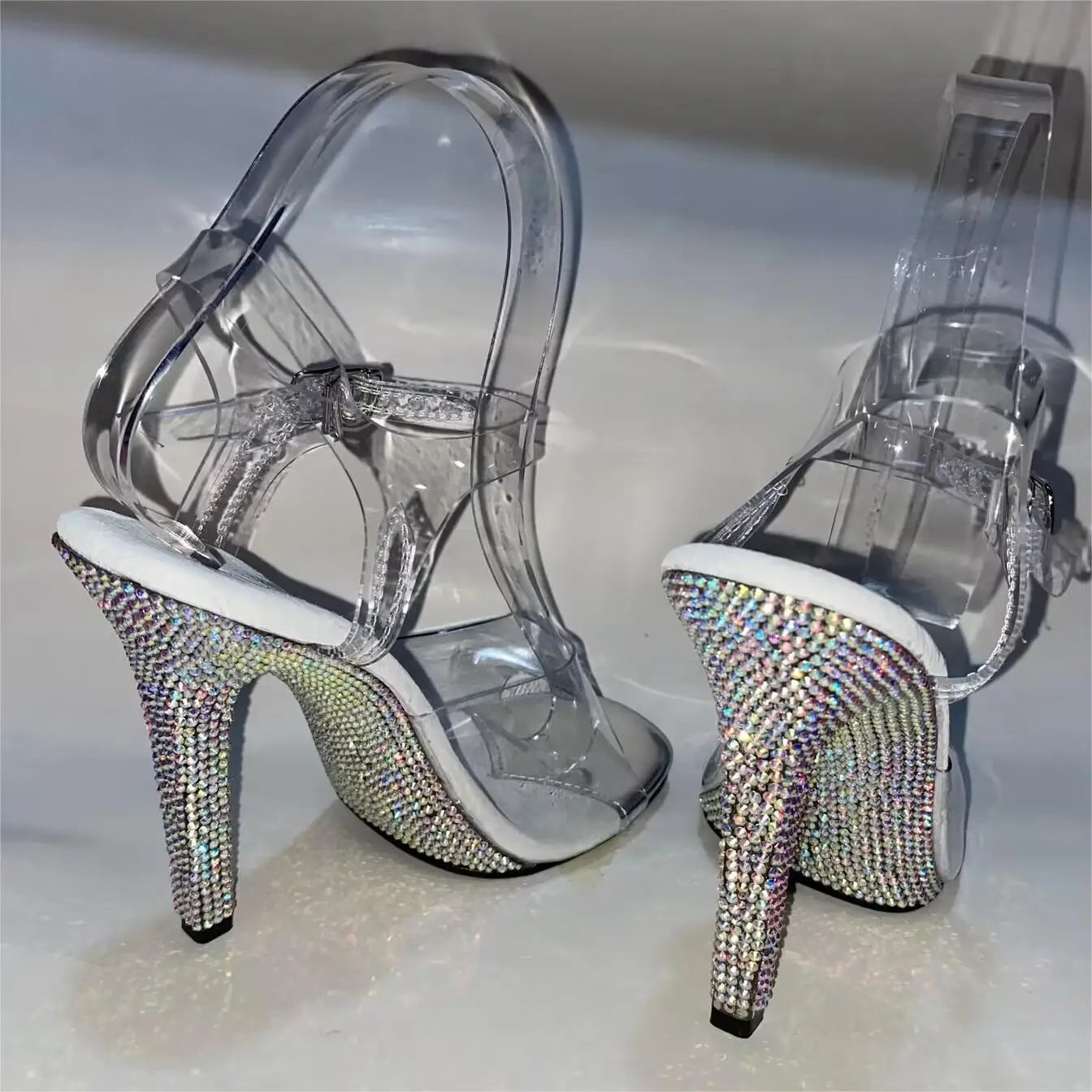 12 cm high heels for model runway show bikini contest shoes