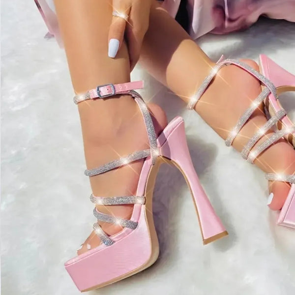 Pink Women Sexy 15CM Super High Sandals