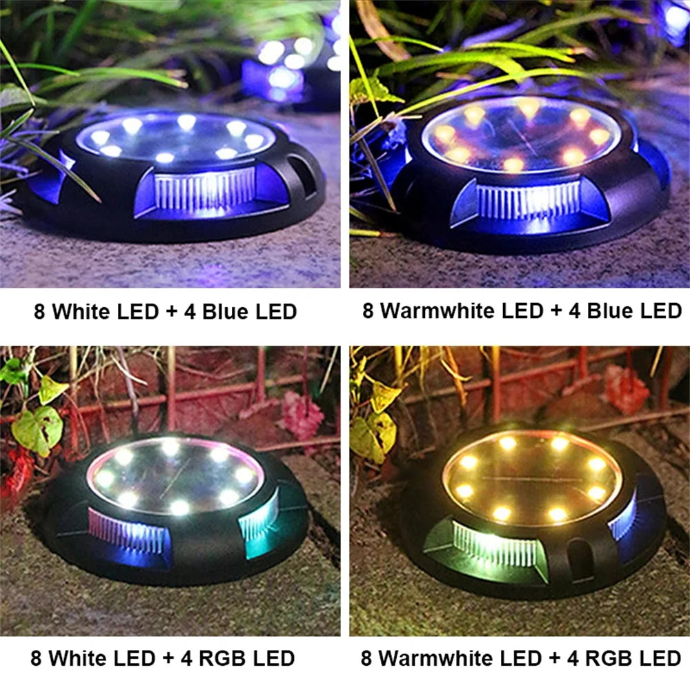 12 LED Solar Buried Lamp In-Ground Light Outdoor Waterproof Multicolor Exterior Sunlight