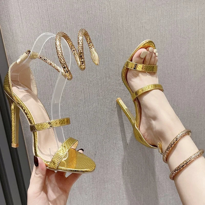 Street Style Open Toe Ankle Strap Women Sandals Sexy Hollow Out Thin High Heels