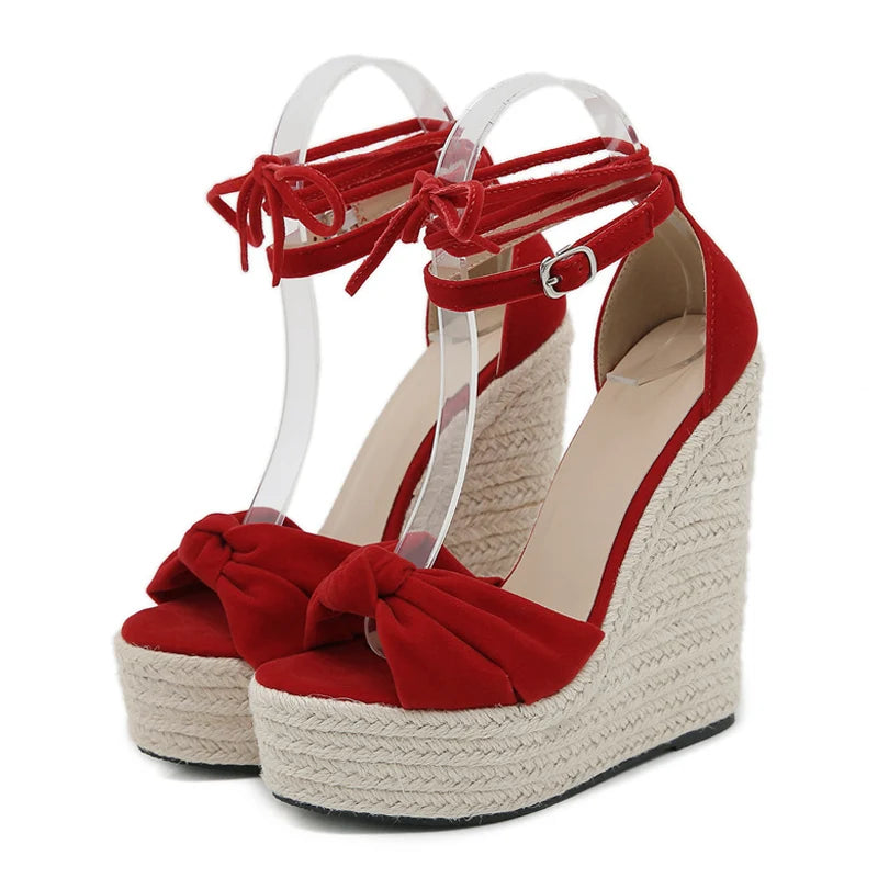 Summer Cross Ankle Strap Platform Wedge Sandals
14CM High Heels