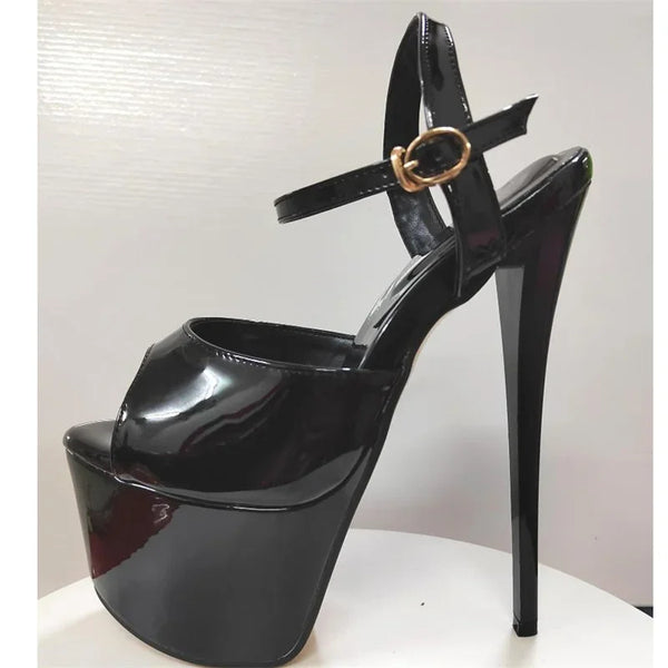 22cm Thin High Heels Platform Sandals 9 Inches Buckle Shoes