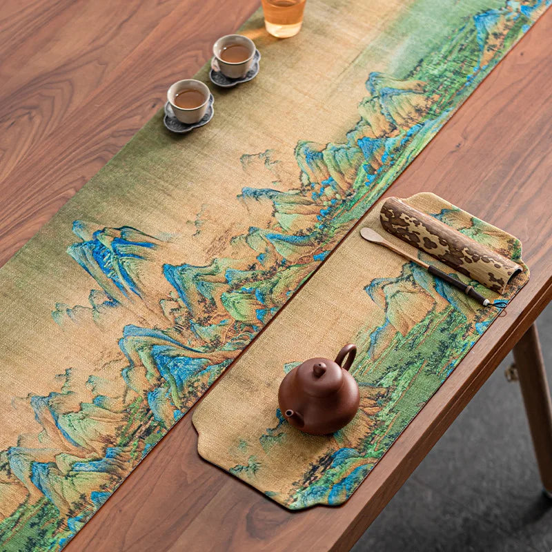 Chinese Retro Zen Waterproof Table Flag Tea Mat Tea Table Cloth