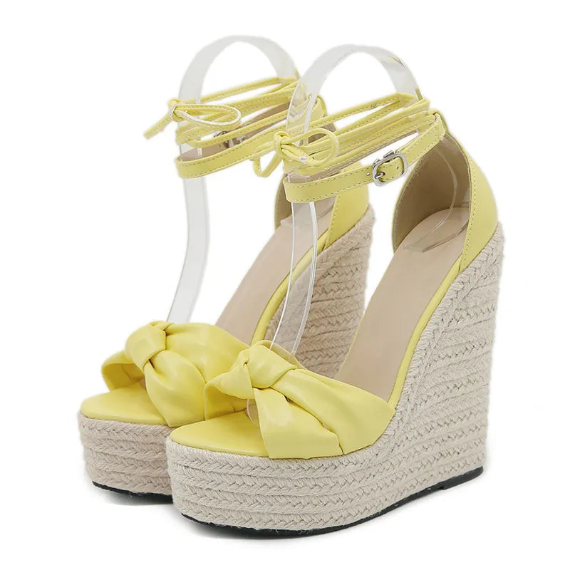 Summer Cross Ankle Strap Platform Wedge Sandals
14CM High Heels