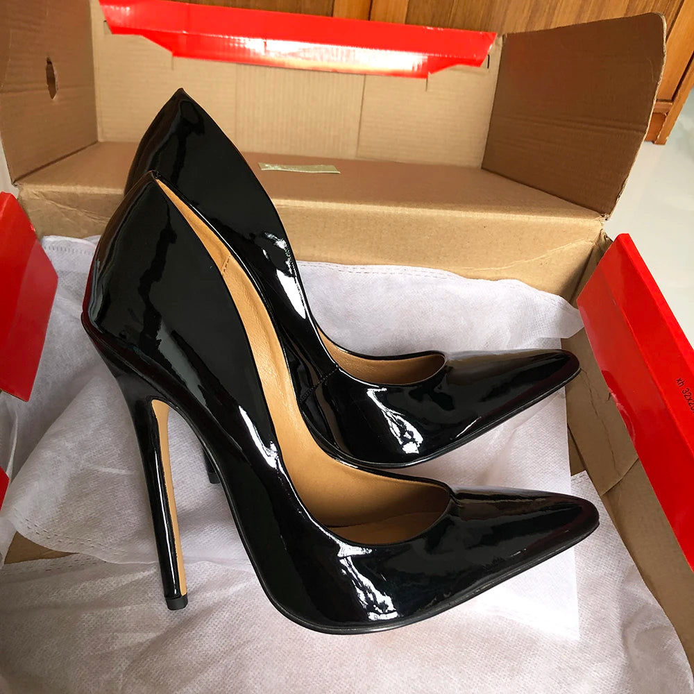 Black 15cm Extreme High Heel Sexy Stiletto Pumps